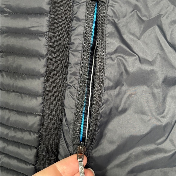 KUHL Born In The Mountains Silver Oak black hooded down vest. Pockets. Size sm - Picture 2 of 16